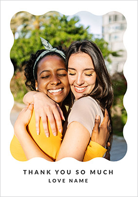 Scallop Border Photo Upload Thank You Card