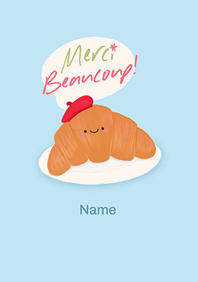 Merci Beaucoup! Croissant Thank You Card