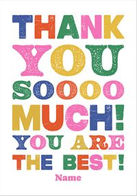 Tap to view Letterpress Personalised Colourful Thank You Card