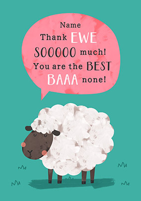 Thank Ewe Sheep Thank You card