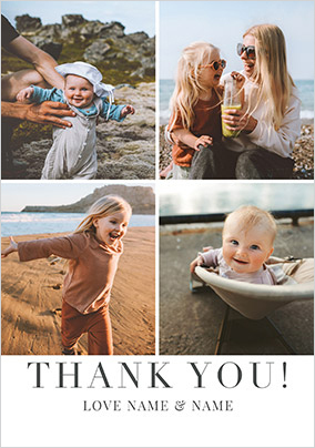 Simple 4 Photo Upload Thank You Card