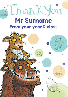 The Gruffalo Thank You Teacher Card