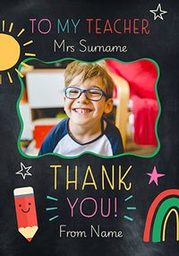 Tap to view Blackboard Photo Upload Thank You Teacher Card