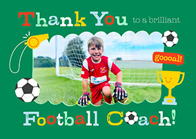 Thank You Football Coach Photo Upload Card