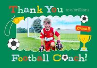 Tap to view Thank You Football Coach Photo Upload Card
