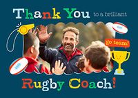 Tap to view Thank You Rugby Coach Landscape Photo Card