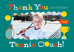 Thank You Tennis Coach Landscape Photo Card