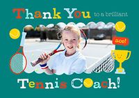 Tap to view Thank You Tennis Coach Landscape Photo Card