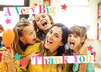 Tap to view Colourful Full Photo Thank You Teacher Card