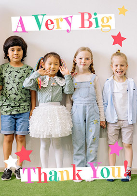 Colourful Full Photo Portrait Thank You Teacher Card