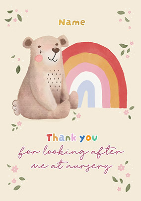Cinnamon Bear Thank You Nursery Teacher Card
