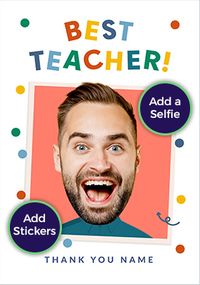 Tap to view Funky Faces Blue Shirt Thank You Teacher Card
