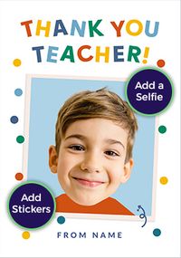Tap to view Funky Faces Red Shirt Thank You Teacher From Student Card