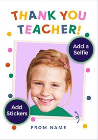 Tap to view Funky Faces Green Shirt Thank You Teacher From Student Card