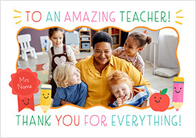 Amazing Teacher Landscape Photo Thank You Card