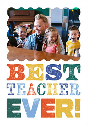 Letterpress Thank You Teacher Photo Card
