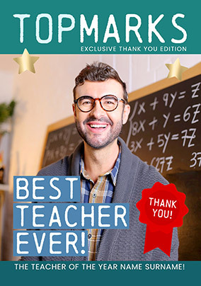 Top Marks Magazine Thank You Teacher Photo Card