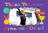Tap to view Thank You Gymnastics Coach Landscape Photo Card