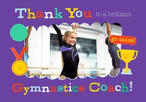 Photo of Thank You Gymnastics Coach Landscape Photo Card