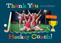 Tap to view Thank You Hockey Coach Landscape Photo Card