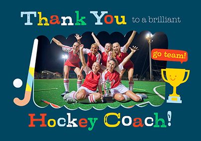 Photo of Thank You Hockey Coach Landscape Photo Card