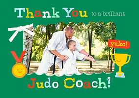 Thank You Judo Coach Landscape Photo Card