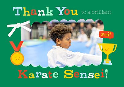 Photo of Thank You Karate Coach Landscape Photo Card