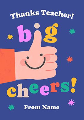 Photo of Big Cheers Thank You Teacher Personalised Card