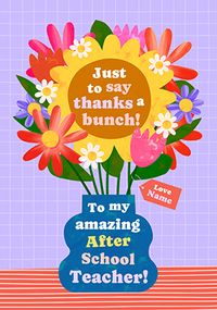 Tap to view Floral Thank You After School Teacher Personalised Card