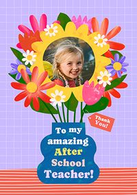 Tap to view Thank You After School Teacher Floral Photo Card
