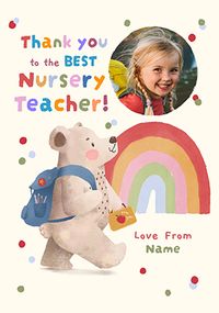 Tap to view Cinnamon Bear Thank You Nursery Teacher Photo Card