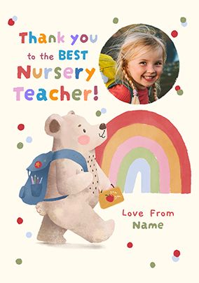Photo of Cinnamon Bear Thank You Nursery Teacher Photo Card