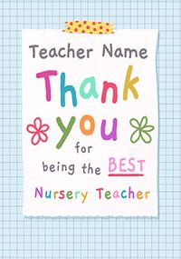 Tap to view Teaching Assistant Personalised Thank You Card For Her