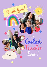 Tap to view Coolest Teacher Ever 2 Photo Thank You Card