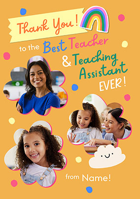 Best Teacher & Teaching Assistant Photo Thank You Card