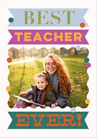 Tap to view Letterpress Best Teacher Ever Thank You Card