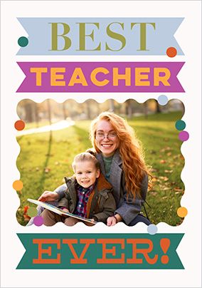 Photo of Letterpress Best Teacher Ever Thank You Card