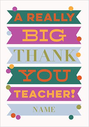 Photo of Letterpress Really Big Thank You Teacher Card