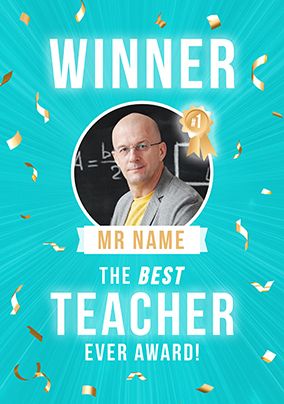 Photo of Best Teacher Award Winner Photo Card