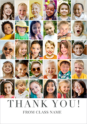 Simple Press Thank You Teacher 30 Photo Card