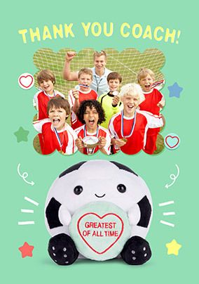 Photo of Swizzels Love Hearts Thank You Football Coach Photo Card