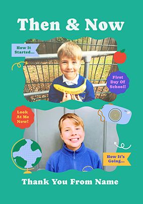 Photo of Then And Now Photo Thank You Teacher Card