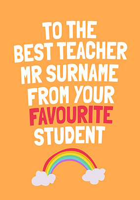 Best Teacher Personalised Card