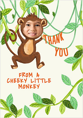 Cheeky Monkey Thank You Photo Card