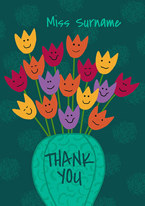 Tulips Thank You Personalised Card