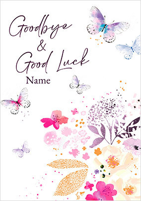 Flowers Goodbye And Good Luck Card
