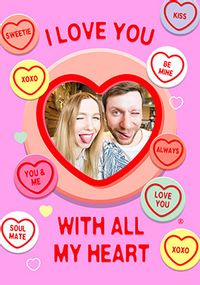 Tap to view Love Hearts I Love You Anniversary Photo Card