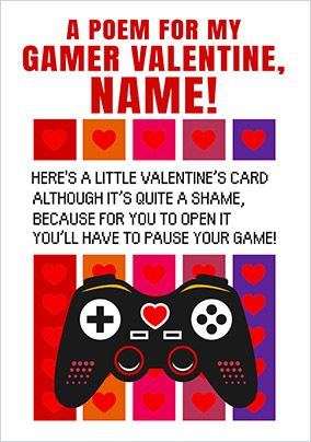 Photo of Poem For My Gamer Valentine's Day  Card