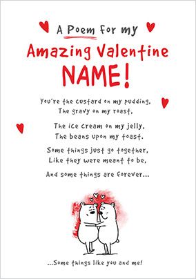 Photo of Valentine's Day Poem Card