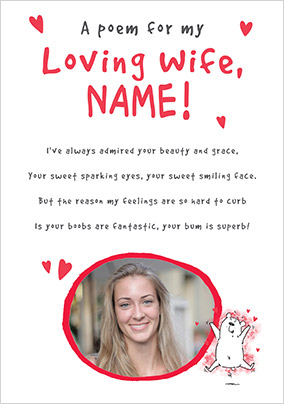Poem For My Loving Wife Valentine's Day Card